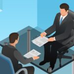 Υποψήφιος εργαζόμενος σε συνέντευξη για δουλειά στη Γερμανία