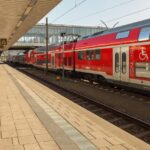 Train arriving at a German station amid ongoing punctuality debate