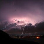 Rain clouds gathering over Bavaria with Alps in the distance signaling storm and snow