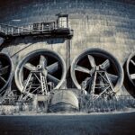 Electricity infrastructure in Germany secured with protective barriers and warning signs