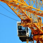 Collapsed construction crane on a residential street in Munich’s Trudering district