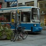Tram at Romanplatz in Munich where an elderly woman was fatally struck