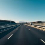 Six-lane A3 motorway under construction in Bavaria, Germany