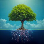 Bill Gates on stage speaking at a technology or climate event, neutral background