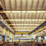 Empty factory floor in Germany as production slows down in August 2025