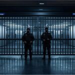 German border police at airport during deportation operation