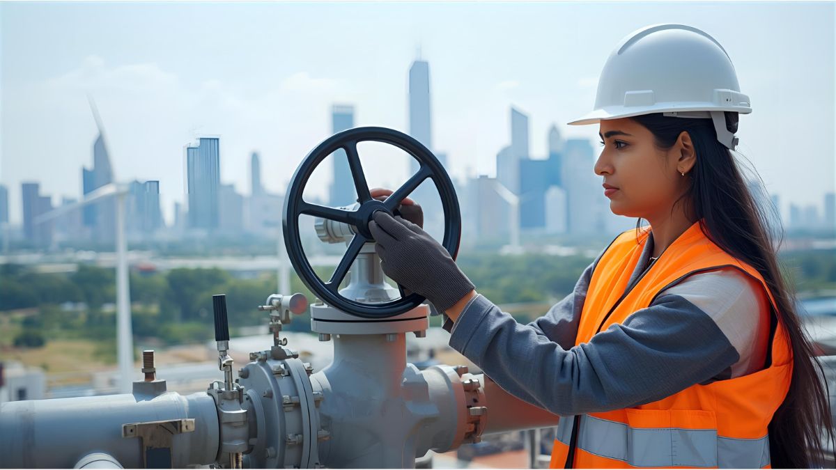 Technician turns off city gas pipeline as Germany plans energy transition by 2045