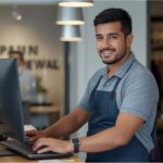 German worker in retail setting representing minimum wage increase to €14.60 by 2027