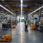 Empty production hall in Germany symbolizing the decline of temporary employment