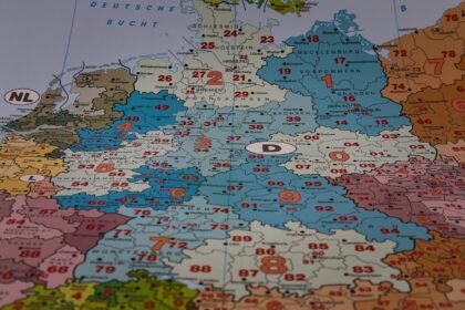 Map of Germany showing unemployment differences across regions