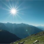 Storm clouds over German mountains giving way to sunshine