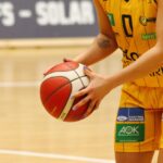 Players in a Munich sports hall taking part in indoor basketball training