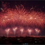 Laser and light show on Ludwigstraße in Munich on New Year’s Eve
