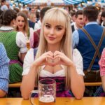 Empty reserved tables in an Oktoberfest beer tent after temporary closure