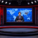 Living room with TV and radio in Germany representing broadcasting fee concept