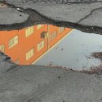 Workers inspecting closed section of Fürstenrieder Straße in Munich-Laim