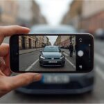 Smartphone photo of parked car symbolising data protection violation in Germany