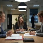 Job centre employee advising a Bürgergeld recipient in Germany about work placement