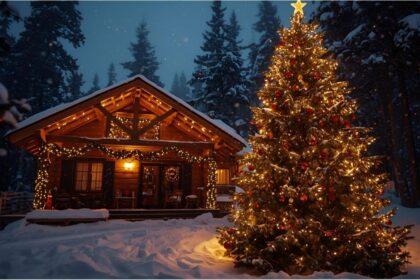 Austrian Christmas tree from Ellmau standing on Marienplatz in Munich