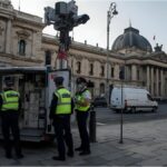 Mobile video tower operated by Munich Police near Hauptbahnhof to increase security
